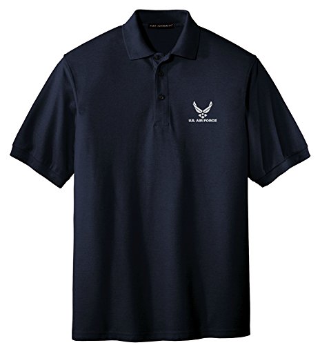 Spiffy Custom Gifts Mens U.S. Air Force Embroidered Polo Shirt X-Large Navy Blue