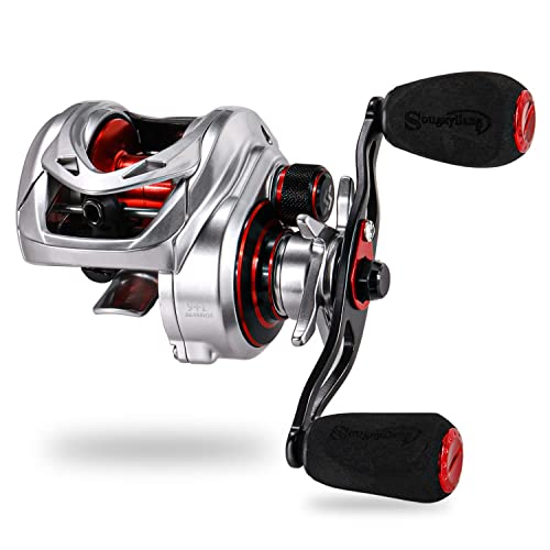 Sougayilang Baitcasting Reel &ndash; Lightweight Graphite Frame &ndash; 9 + 1 Anti-Reverse Ball Bearings, 8.0:1 High-Speed Gear Ratio Fishing Reel-Left Handle