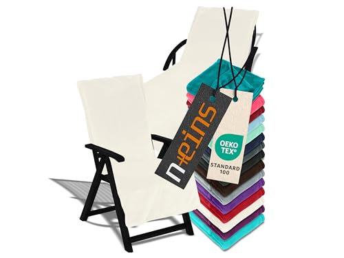 npluseins Auflage für Gartenmöbel - Schonbezug mit Kapuze - Flausch 1521.2199, Gartenstuhl ca. 60 x 130 cm, weiß