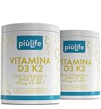 Vitamina D3 K2 MK7 con Vitamina C PiùLife, 400 Compresse