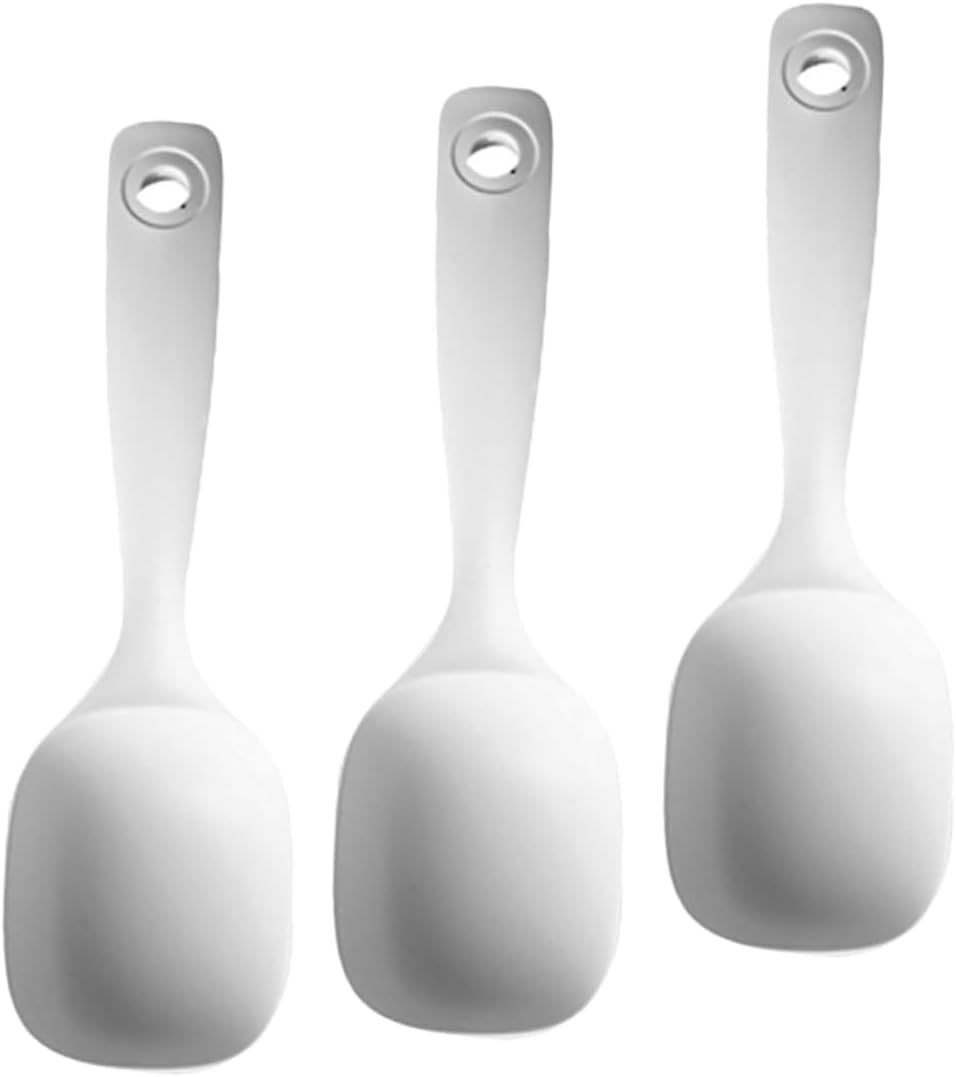 Large Porridge Spoon Reusable Soup Ladle Kitchen Ladle 3pcs Set Pp Material Heat Resistant Non-slip Grip Elegant Western Design