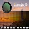 52MM Variable ND2-ND400 Filter, Ultra Slim Multi-Coated Adjustable Neutral Density Filter, Clip-on Phone Lens ND Filter Kit, Compatible for iPhone 15 14 13 12 11, Google Pixel and Other Smart Phones