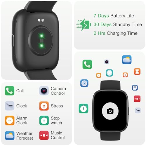 Image of Smart Watch with Alexa & Bluetooth Calling-1.83 inch HD Touchscreen Fitness Watch, Fitness Tracker w /Heart Rate /Sleep Monitor, 30-Day Standby, 120+ Sports Modes, IP68 Waterproof Smartwatch for Android iOS