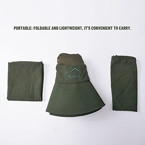 Tomshin Chapéu de sol Proteção UV Aba larga pescoço flap tampa facial capa multifuncional para camin