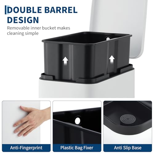 Caneca de basura delgada para cocina 50L acero inox miniatura 4