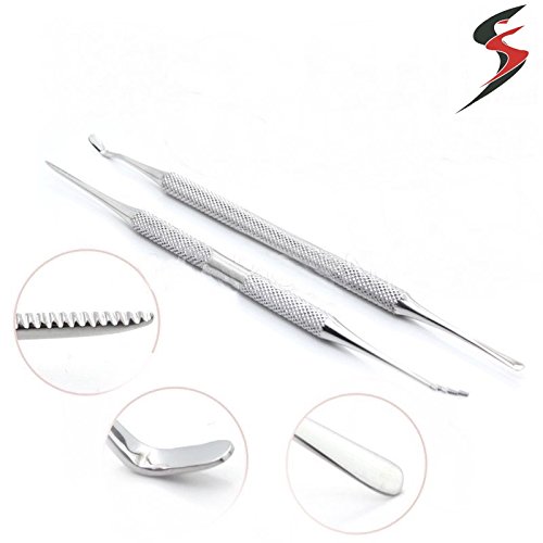 Lima de uñas y kit de elevador de uñas de doble punta, bordes laterales redondos chiropodópoda Podiatry SS Cover
