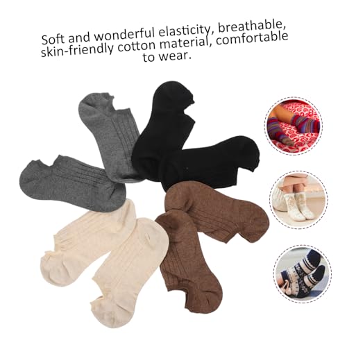 4 Pairs Ultra Thin Cotton Socks Non-slip Black Ankle Socks for Men Short-tube2