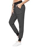 Migcaput Schlafanzughose Damen Hosen Baumwolle Lange Jogginghose Trainingshose Pyjamahose Lang Sporthose Frauen Schlafhose - Schwarz, M