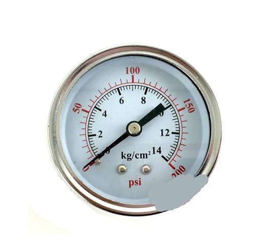 Manomètre de pression 1/4" NPT avec cadran de 2-1/2" pour compresseur d'air 200 PSI - Lot de 5