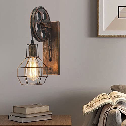 Nddswm Vintage Industrial Wall Sconce Set Of Two, Rustic Farmhouse Bedside Lamps, Antique Fixtures Wall Lamps For Restaurants Home Bars Bedroom Bedside Corridor Lamps #TOP3