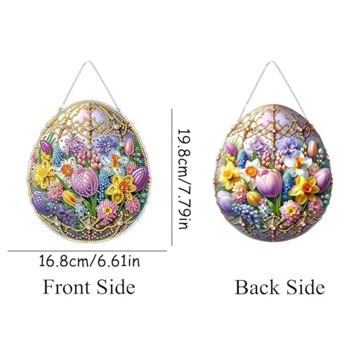 Pintura artística con diamantes de huevo de Pascua para adornos colgantes 5
