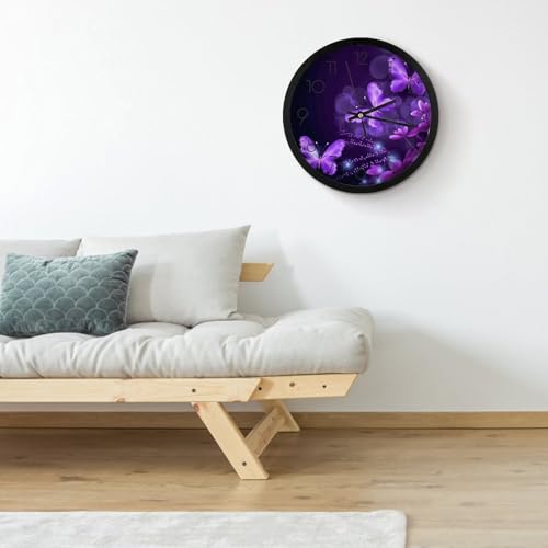 Horloge murale numérique violette à piles de 25,4 cm facile à lire - 5