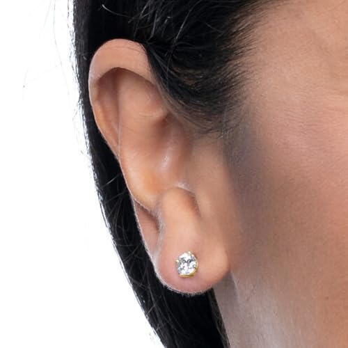 Image of Amazon Essentials 0.25 to 1 Carat IGI Certified Solitaire Lab Grown Diamond Stud 14k Gold 4 Prong Round Cut Earrings (G-H Color VS1-VS2 Clarity)