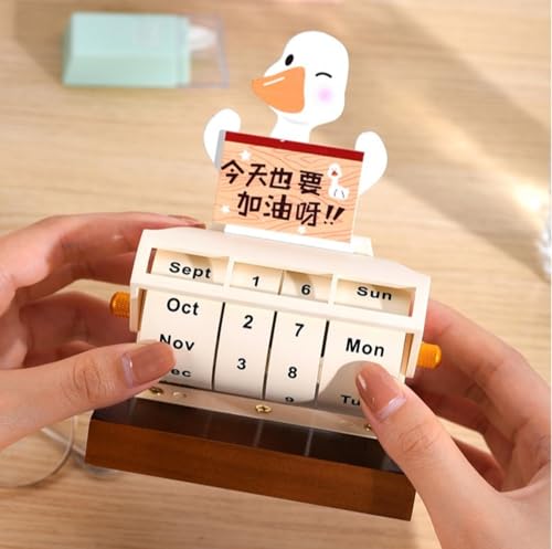 Zitixo 回転式 万年カレンダー 木製 卓上 おしゃれ 日めくり 暦日 インテリア シンプルデザイン インスピレーションホイール パーペチュアルカレンダー デスクトップクリエイティブカレンダーオーナメント イン高見え漫画 ローテーション式万年 装飾品