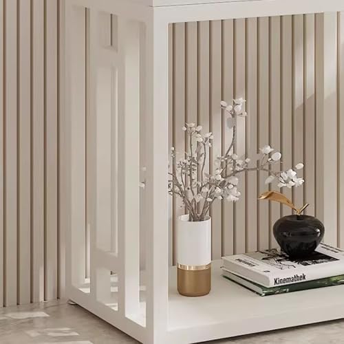 Floor-Standing Robot Vacuum Storage Rack, Mobile Sweeping Robot Cabinet, Metal Side Table with Storage, No Assembly Needed, Stylish Gold Finish (70cm/27.5in)