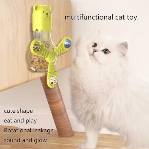 JOYHAPPST Pet Slow Feeder Sticks on Wall Treat Dispenser Interactive 360 Rotatable Fan-2
