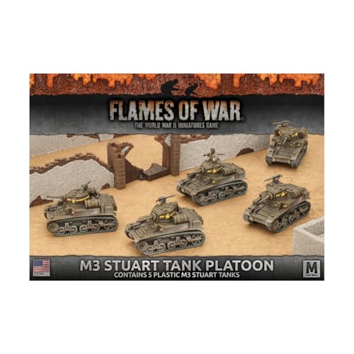 Battlefront Miniatures Flames of War US M3 Stuart Tank Platoon FOW UBX56
