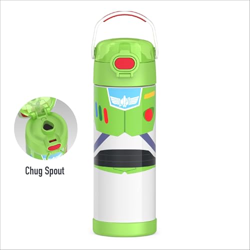 Image of THERMOS FUNTAINER 16 Ounce Stainless Steel Vacuum Insulated Bottle with Wide Spout Lid, Toy Story Buzz