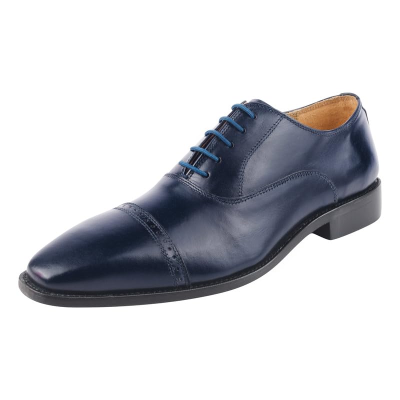 Image of LIBERTYZENO Mens Tread Design & Plain Genuine Leather Lace Up Oxford Dress Shoes for Easter Gift