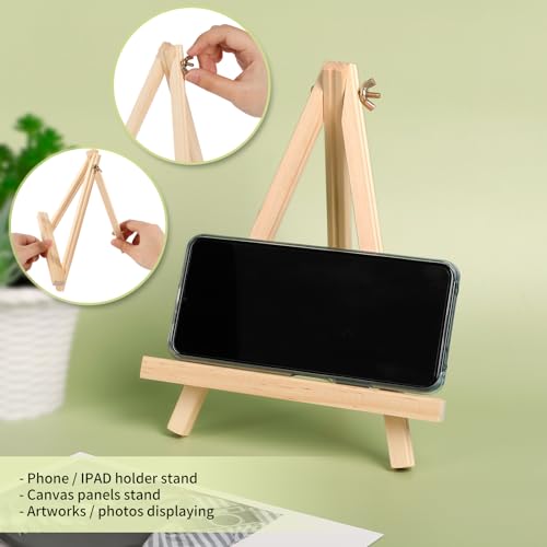 Jekkis Easel For Painting, 9 Inches Easel Stands Set Of 12, Tabletop Painting Canvas Tall Wood Display Easels Set Of 12 thumb #3