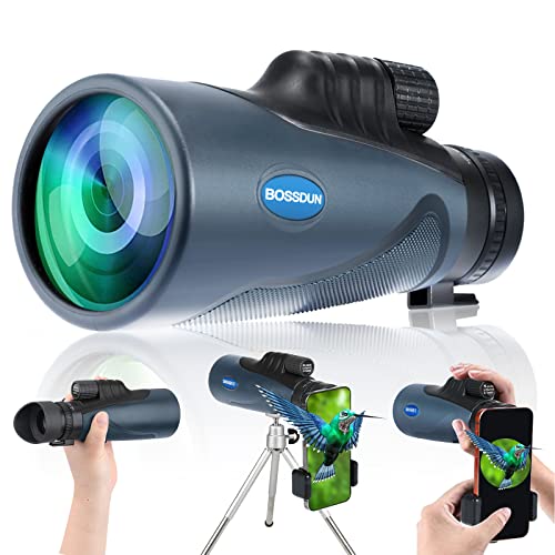 Telescopio Monocular 10-30x50 para Adultos, Telescopio Monocular Resistente al Agua HD con Teléfono Inteligente Trípode para Observación de Aves, Senderismo,Caza, Camping, Viajes (Black) Cover
