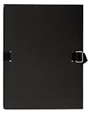 Exacompta - Réf. 721E - 1 chemise à dos extensible en papier toilé couleur - dos extensible jusqu'à 13 cm - fermeture par sangle - dim 24 x 32 cm - pour documents au format A4 - couleur noir