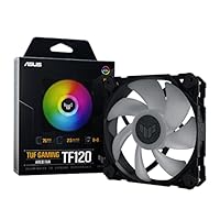 ASUS TUF Gaming TF120 ARGB Chassis Fan 3-Pin Customizable LEDs Blade, Advanced Fluid Dynamic Bearing, 120mm PWM Control, Double-layer LED Array for Computer Case &amp; Liquid Radiator, Black
