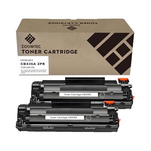 ZOOMTEC Compatible para HP CB436A 36A Negro Cartucho de Tóner Compatible para HP LaserJet M1520 P1505 P1505n P1506 M1120 MFP M1120n MFP M1522 MFP M1522n MFP M1522nf MFP Impresora (2X Negro)