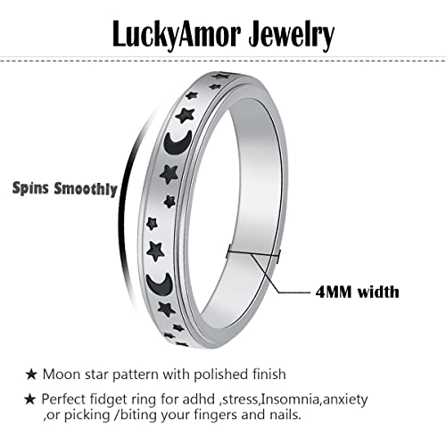 LuckyAmor Spinner Ring for Women Anxiety Relief, Metal, No Gemstone — view 3