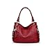 NICOLE & DORIS Sac à Main Femme Grand Mode Sac Epaule Sac à Bandoulière en Cuir Sac Cabas Fourre-Tout Shopping Voyage avec des Glands Vin Rouge