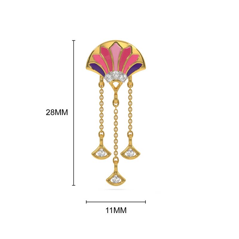 Image of Kisna 14 KT Finlo Yellow Gold Natural Diamond Earrings For Women