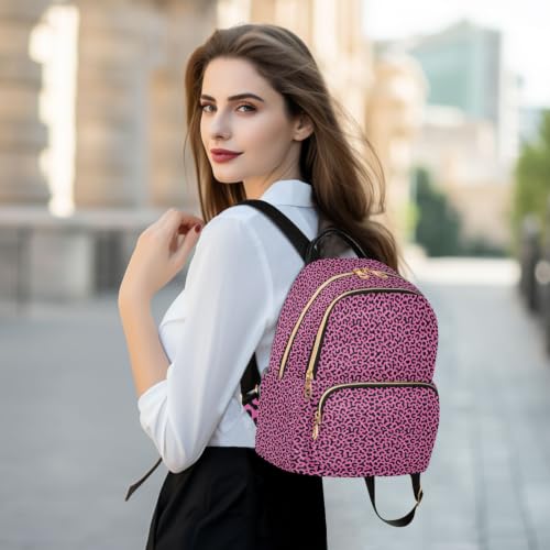 Mochila de leopardo con 3 bolsillos de cremallera en talla S para mujer 6