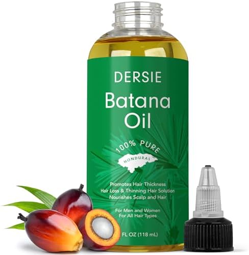 Dersie Batana Oil for Hair Growth: Dr Sebi Organic Raw Batana Oil from Honduras - 100% Pure & Natural - For Thicker & Stronger Hair - 4 FL OZ