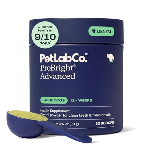 PetLab Co. ProBright Advanced Dental Powder - Dog Breath Freshener - Teeth Cleaning Made Easy – Targets Tartar & Bad Breath - Packaging May Vary - Formulated for Large Dogs