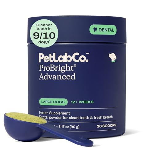 Image of PetLab Co. ProBright Advanced Dental Powder - Dog Breath Freshener - Teeth Cleaning Made Easy - Targets Tartar & Bad Breath - Packaging May Vary - Formulated for Large Dogs