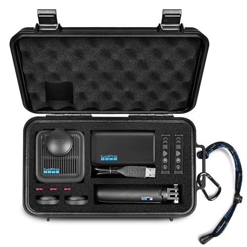 LEKUFEE Boîtier Rigide Étanche de Voyage pour GoPro Max 2, Caméra d’Action, Batterie, Chargeur Double Batterie et Accessoires (Sac & Boîtier Uniquement)