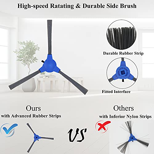 Rongju Replacement Parts For Eufy 11S Max, Accessories Kit For 15C Max, 30C Max, G30, G30 Edge, G30 Hybrid Robotic Vacuum Cleaner, Includes 12 Side Brushes, 6 Filters, 2 Roller Brush, Not For 11S #TOP3