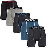 Body Glove Men's Underwear Boxer Brief, 5-Pack Moisture Wicking Performance Boxers Briefs for Men, L