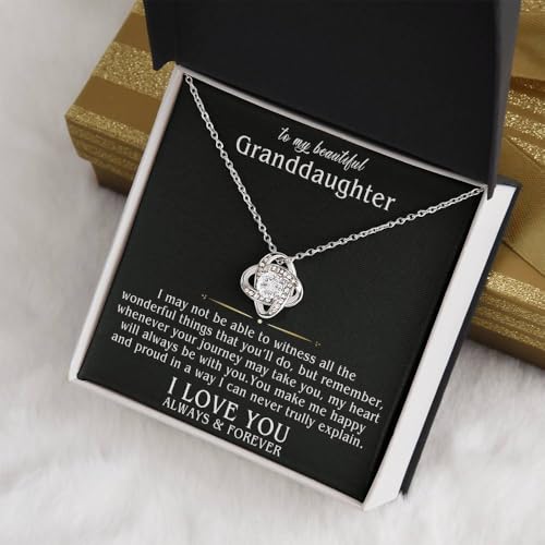 Granddaughter Necklace Gifts From Grandma Grandmother or Grandpa Grandfather To My Granddaughter Graduation Birthday Christmas Pendant Jewelry with Message Card and Gift Box4