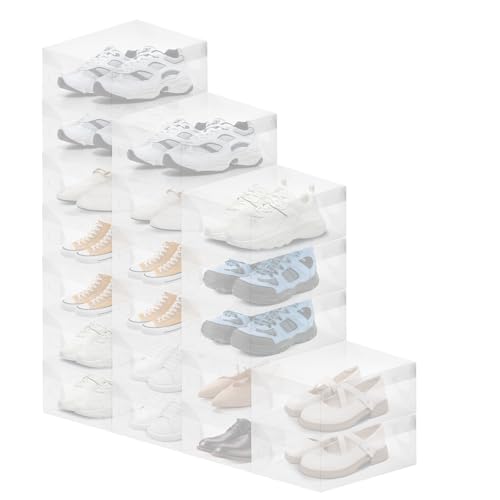 SUNNYNEST Shoe Storage Boxes 20 Pack Stackable Storage Plast