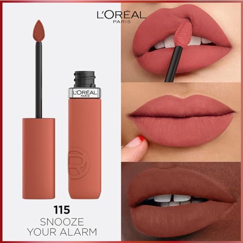 LOreal-Paris-Infallible-Matte-Resistance-Liquid-Lipstick-up-to-16-Hour-Wear-Snooze-Your-Alarm-115-017-Fl-Oz L'Oreal Paris Infallible Matte Resistance Liquid Lipstick, up to 16 Hour Wear, Snooze Your Alarm 115, 0.17 Fl Oz - Image 3