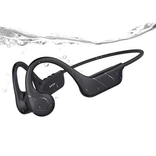 Image of CXK Bone Conduction Headphones IPX8 Waterproof Swimming Headphones, Bluetooth 6.0 Open Ear Headphones with Built-in Memory MP3 Mode, 12H Playtime, Underwater Wireless Earbuds Secure Fit for Sports