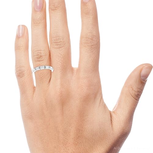 Pompeii 5/8Ct Baguette Cut Wedding Ring Anniversary Band 14k Gold Lab Grown (G/H,VS2-SI1)3