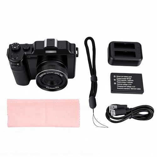 Camnoon Appareil Photo Numérique WiFi 8K, Appareil Photo Double Objectif 100 MP avec Zoom 18X, écran 3 Pouces, Stabilisation électronique 6 Axes avec Flash, Carte Mémoire et Deux Batteries (32GB)