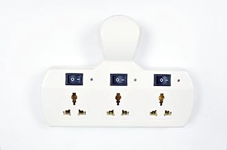 WINGWON Extension Board Multi Plug Point 3+3 Socket Adaptor with Led Indicator & Individual SwitchesCordless