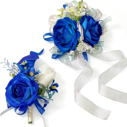 Serwalin Royal Blue Corsage and Boutonniere