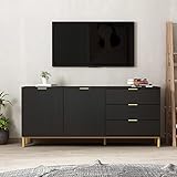 AIEGLE Sideboard Buffet Cabinet with 3 Drawers & 2 Doors, Kitchen Buffet Storage Cabinet Entryway Cu