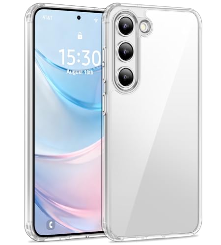 Image of USLAI Case for Samsung Galaxy S23 5G, Anti-Yellowing, Crystal Clear Back, Shockproof & Military‑Grade Drop Protection - Transparent
