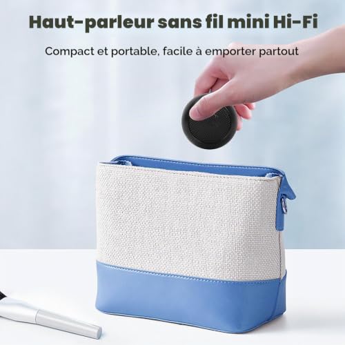mumisuto Enceinte Bluetooth Super Petit avec Son Surround 9D, 3W Haut Parleur Bluetooth Portable avec Basses Puissantes pour iPhone, Android, Appairage TWS, pour Intérieur, Extérieur & Les Voyages – vue 6