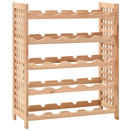 Makastle Holz-Weinregal, für 25 Weinflaschen, freistehend Weinschrank Flaschenregal Flaschenregal für Küche, Bar, Esszimmer, Nussbaumholz Massiv 63x25x73 cm